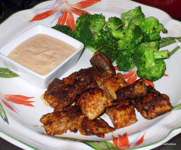 Blackened Whiting with broccoli