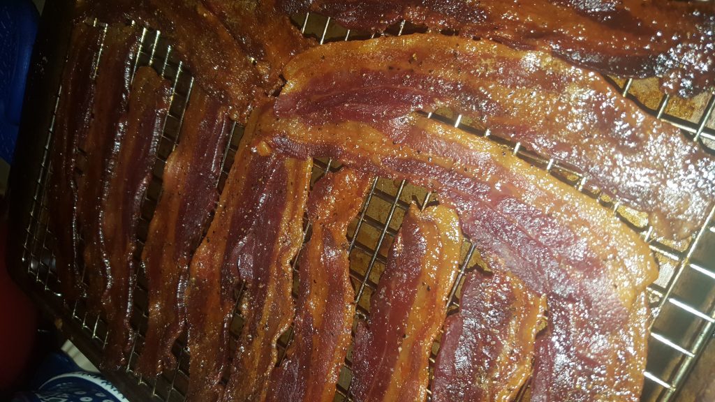 bacon on rack
