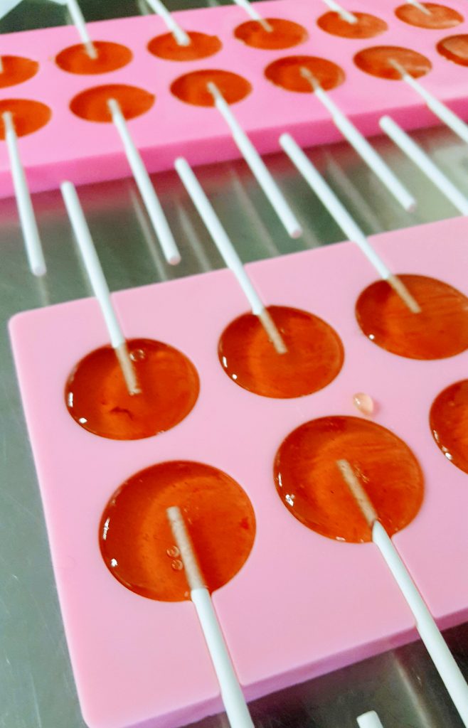 lollipops in silicone molds