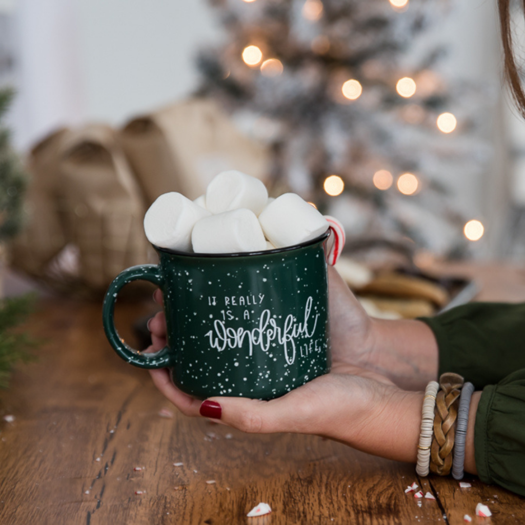 green coffee mug on ultimate gift guide