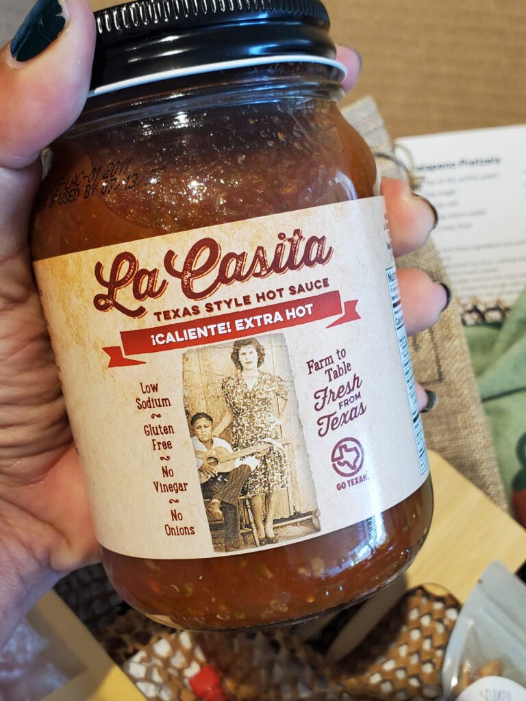 close up of La Casita extra spicy salsa