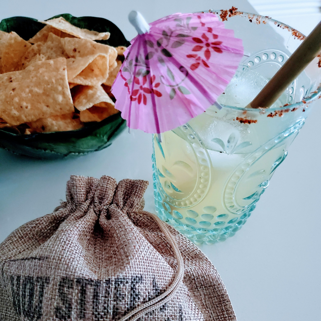 margarita cocktail rimmed with spices