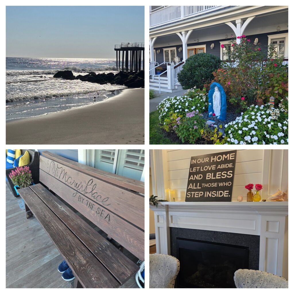 collage of Mary's Place by the Sea facility and surrounding area